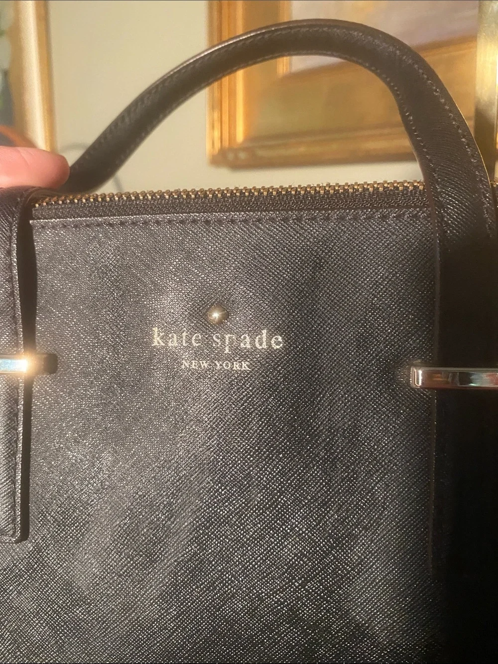 Kate Spade NY Cedar Street Maise satchel shoulder handbag cross stitch leather